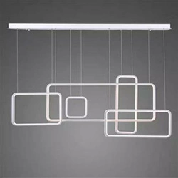 Lampa sufitowa LED nowoczesna biała Ledowe Kwadraty No.5 Altavola Design do salonu 150 cm