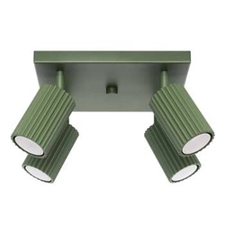 Plafon sufitowy KARBON 4 zielony oliwkowy aluminiowy glamour do salonu i sypialni SOLLUX