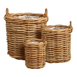 Burton House Nordic zestaw 3 koszy dekoracyjnych rattan naturalny do salonu