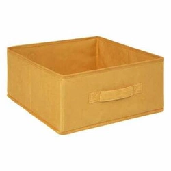 Pudełko materiałowe Velvet żółte 31x15 cm do regału składane z uchwytem 5five