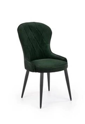 Krzesło tapicerowane Baron zielone do jadalni glamour Intesi z czarnymi nogami 93 cm