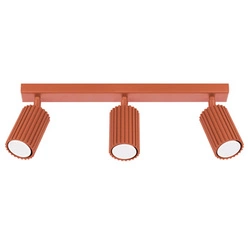 Plafon sufitowy Karbon 3L czerwony minimalistyczny aluminiowy do salonu z ruchomym kloszem