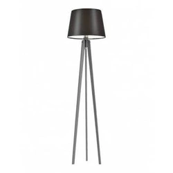 Lampa stojąca do salonu Curacao brązowa nowoczesna drewniana z abażurem Lysne 158 cm