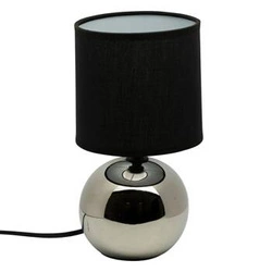 Nowoczesna lampka nocna Timeo Atmosphera czarna ceramiczna do sypialni i salonu 24,7 cm