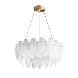 Lampa wisząca PIUMA biała szklana 60 cm do salonu i jadalni nowoczesna Step into Design