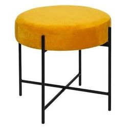 Stołek tapicerowany Arty żółty glamour do kuchni i jadalni nowoczesny metalowy 46 cm