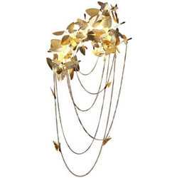 Kinkiet ścienny BLOSSOM złoty 120 cm nowoczesny glamour Step into Design do salonu