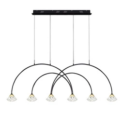 Lampa sufitowa LED Tiffany No. 3 czarna regulowana 6-punktowa do salonu lub jadalni