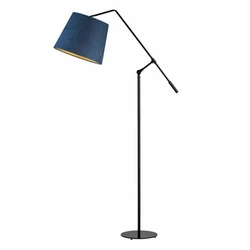 Lampa podłogowa FOYA GOLD nowoczesna z welurowym abażurem morska regulowana do salonu