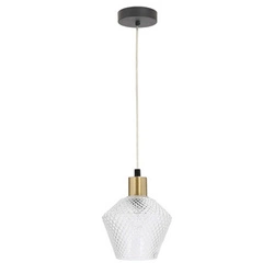 Lampa wisząca Greniko czarna szklana pojedyncza do salonu i jadalni nowoczesna