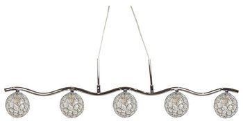 Lampa wisząca kula Starlet 5-punktowa chromowana do salonu i jadalni regulowana