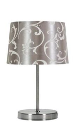 Lampka nocna do sypialni Arosa nowoczesna szara z abażurem metalowa Candellux Lighting