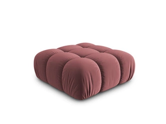 Pufa welurowa Bellis różowa pikowana glamour do salonu 94x94 cm miękka siedzisko