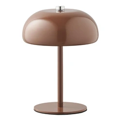 Lampa stołowa Margate LED akumulatorowa metalowa brązowa do salonu
