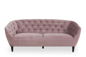 Sofa 3 osobowa Ria welurowa różowa do salonu nowoczesna glamour Actona nierozkładana
