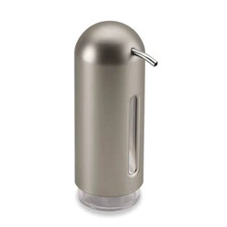 Dozownik do mydła Umbra Penguin srebrny metaliczny do łazienki nowoczesny 19 cm