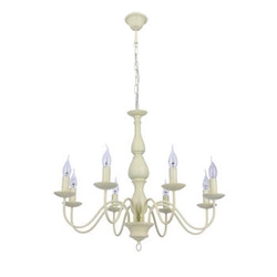 Lampa wisząca Bellagio glamour kremowa regulowana do salonu i jadalni 8-punktowa metalowa