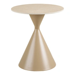Annecy stolik kawowy okrągły ceramiczny nowoczesny piaskowy 50 cm
