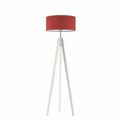 Lampa stojąca do pokoju dziecięcego HAITI czerwony abażur biały drewniany trójnóg Lysne