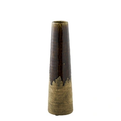 Wazon ceramiczny Cali brązowy 39 cm wysoki wazon na kwiaty do salonu