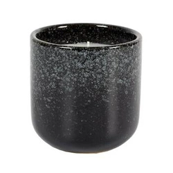 Świeca dekoracyjna Glaze S Intesi czarna okrągła w ceramice nowoczesna do salonu