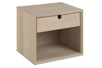 Szafka nocna drewniana z szufladą 37 cm Century Actona nowoczesna naturalna wisząca