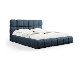 Łóżko do sypialni Bellis 180x200 tapicerowane niebieskie z pojemnikiem nowoczesne