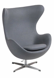 Fotel uszak Jajo szary kaszmir obrotowy bujany do salonu nowoczesny glamour D2.DESIGN