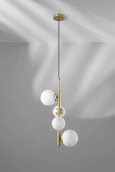 Lampa wisząca Cordel złota 4-punktowa szklana do salonu i jadalni CANDELLUX