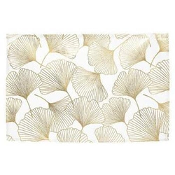 Biała i złota podkładka Ginko 45x30 cm nowoczesna na stół do jadalni Feeric Christmas