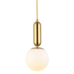 Lampa wisząca kula UNO złota połysk 20 cm do salonu nowoczesna Step into Design