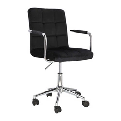Fotel biurowy ergonomiczny Cosmo Arm czarny velvet nowoczesny z podłokietnikami obrotowy