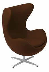 Fotel uszak Jajo brązowy kaszmir D2.DESIGN nowoczesny obrotowy do salonu i biura inspirowany Egg
