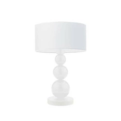 Lampka nocna HONOLULU biała nowoczesna z abażurem do sypialni i salonu LYSNE 41 cm