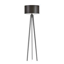 Lampa podłogowa MIAMI trójnóg glamour brązowa z abażurem drewniana do salonu Lysne personalizowana