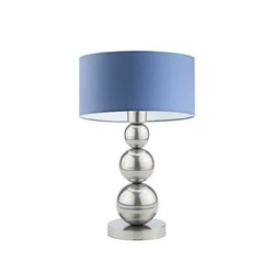 Lampka nocna HONOLULU nowoczesna z abażurem niebieska srebrna do sypialni LYSNE 41 cm