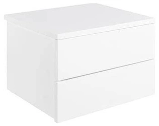 Szafka nocna Actona Avignon wisząca 37 cm, biała, nowoczesna z 2 szufladami do sypialni