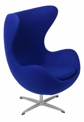 Fotel uszak Jajo D2.DESIGN do salonu i biura obrotowy niebieski kaszmir nowoczesny bujany