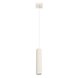 Lampa wisząca Karbon 1 beżowa regulowana tuba do salonu kuchni lub nad wyspę 