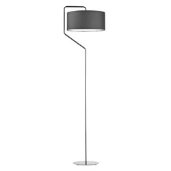 Lampa stojąca do salonu TESALLIA szara nowoczesna z welurowym abażurem glamour Lysne
