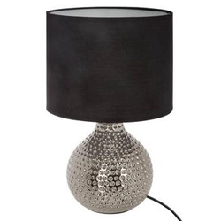 Lampa stołowa Mozo czarna srebrna nowoczesna z abażurem do salonu i sypialni Atmosphera