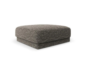 Pufa Miley Grey Chenille kwadratowa tapicerowana do salonu nowoczesna szara 90x90 cm