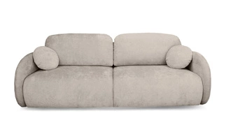 Sofa rozkładana Andi z funkcją spania i pojemnikiem beżowa skandynawska do salonu
