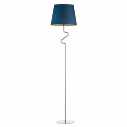 Lampa stojąca do salonu FOGO GOLD nowoczesna glamour z welwetowym abażurem morska LYSNE