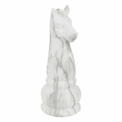 Figurka dekoracyjna szachowa Olen Skoczek glamour biały marmur do salonu Atmosphera 26,5 cm
