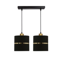 Lampa wisząca Assam nowoczesna czarna złota 2-punktowa do salonu i jadalni regulowana