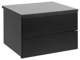 Szafka nocna Avignon Actona, wisząca, czarna, z 2 szufladami, nowoczesny loftowy styl, 37 cm szerokości