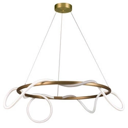 Lampa sufitowa LED FANTASIA ROUND złota nowoczesna do salonu i nad stół