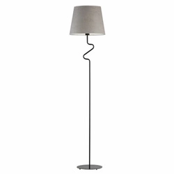 Lampa podłogowa FOGO szara welwetowa nowoczesna z abażurem do salonu i sypialni LYSNE