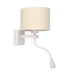 Kinkiet ścienny Polo nowoczesny LED z abażurem beżowym do sypialni i salonu CANDELLUX